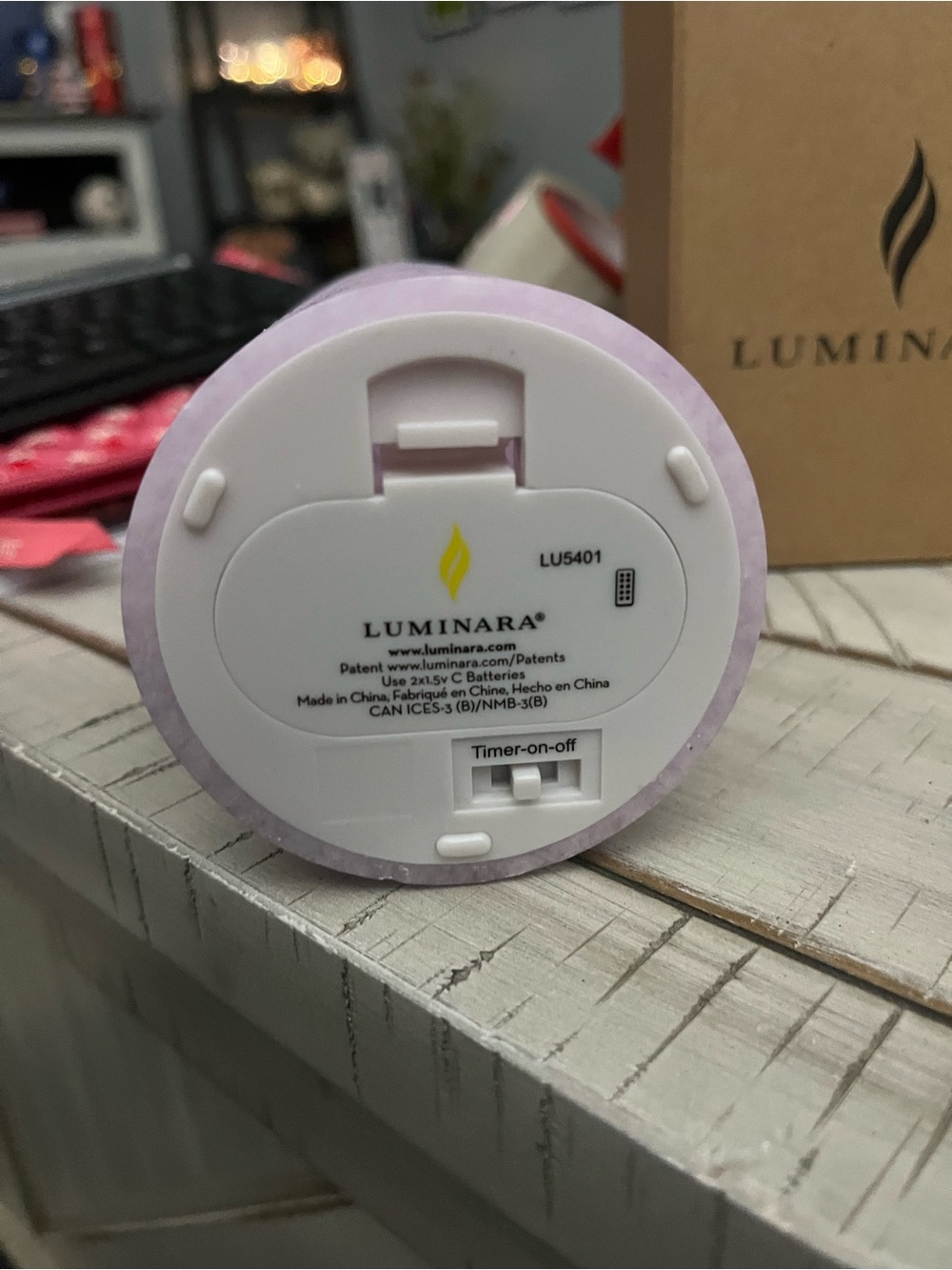 Luminara Lavender LED Pillar Candle - Picture 3 of 5